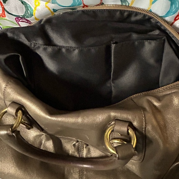 Coach Soft Leather Ashley Convertible Satchel #F15447 Bronze Metallic Bag Large - Picture 4 of 8